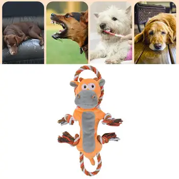  Звуковая стимулирующая игрушка для домашних животных Дизайн коровы Плюшевая игрушка для собак со звучащей веревкой Зубы Устойчивые к укусу функции Мягкие для скуки для игр