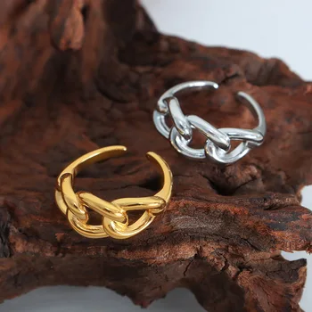  Регулируемый золотой цвет Креативные кольца ручной работы Нерегулярная волна Гладкие украшения для женщин