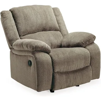 Дизайн Эшли Дрейколл Плюшевое кресло-откидное кресло с ручным поворотным язычком, светло-коричневое