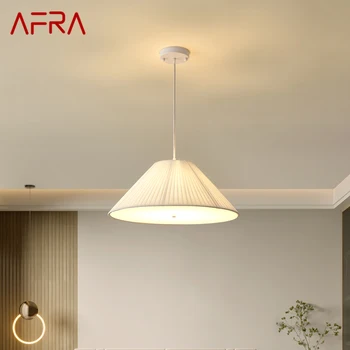 AFRA Современный подвесной светильник Nordic LED Творчество Простота Складки Белый подвесной светильник для домашней столовой Спальня