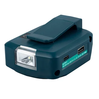 Для Makita ADP05 14,4 В / 18 В Lion Battery USB/Type-C Converter Port со светодиодным прожектором Наружный свет для Makita