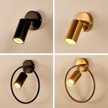 современный светодиодный настенный светильник для спальни прикроватной ванной комнаты гостиной фоновое украшение лампа ресторан кольцо скандинавское освещение