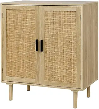 Кухонный шкаф для буфета с дверцами, декорированными ротангом, столовая, прихожая, консольный стол