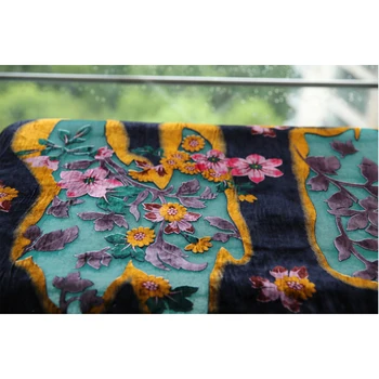 африканский бархат хлопок шелковистая ткань для ремесел высококачественные шелковые бархатные шторы ткань цветы с искусственным алмазом оптом