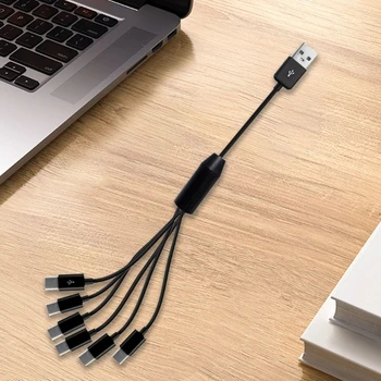  USB от 1 до 6 Зарядный кабель USB-A - Tpye-C Разветвитель Кабель для зарядки и передачи данных USB-кабель для зарядки 0,5 м / 1,5 м K0AC