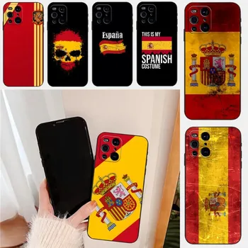 Чехол для телефона с испанским флагом для OPPO Найти X3Neo X3Pro X5Pro RENO6 7 ProPlus A16 A54 A57 K9 K9S A74 A93 A94 Черная крышка