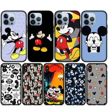 Mickey Minnie Mouse Чехол для телефона для iPhone 15 14 13 12 Mini 11 Pro X XR XS Max 8 7 Plus + 15+ Мягкий чехол