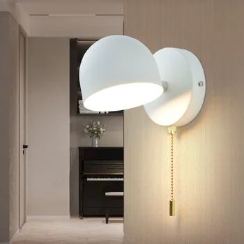  Внутренний светодиодный настенный светильник 9 Вт Smart Touch Бесступенчатый настенный светильник с затемнением 350 ° Вращающееся бра для прикроватных светильников для домашней гостиной