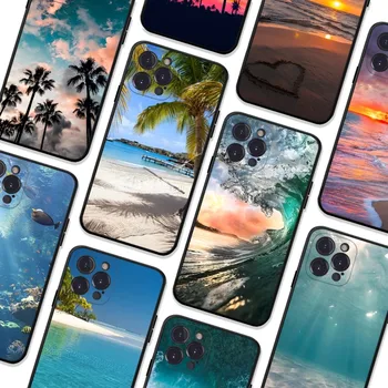 Чехол для телефона Sea Beach для iPhone 6 7 8 Plus 11 12 13 14 Pro SE 2020 MAX Mini X XS XR Задняя крышка Funda