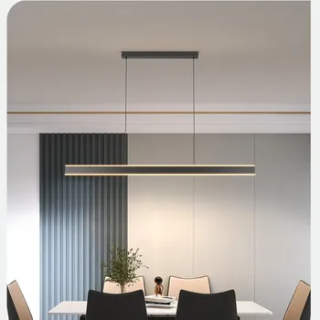 современный минимализм Светодиодные подвесные светильники для гостиной, столовой, кухни, столов для еды, черной люстры, светильника для домашнего декора