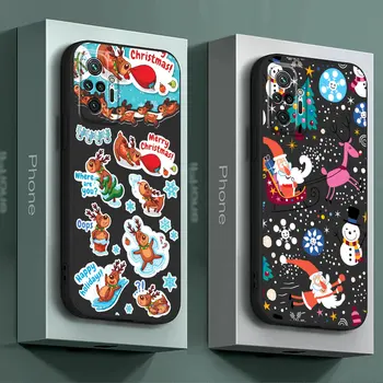 чехол для телефона Xiaomi Redmi K50 Gaming K40 Pro A2 A1 Plus 9A 9 10 12 9T 9C K60 K60E K40s Мультяшный Лось Санта-Клаус Чехол Дерево