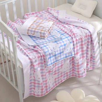 100 * 110 см Детское банное полотенце Одеяло для новорожденных Хлопковые полотенца Летние одеяла для дневного сна Детское жаккардовое полотенце Мягкое Приятное для кожи Абсорбент
