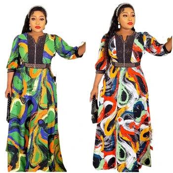 Большие размеры Африканские длинные платья для вечеринок для женщин 2023 Новые вечерние платья Dashiki с принтом в Анкаре Наряды из Турции Халат Африка Одежда
