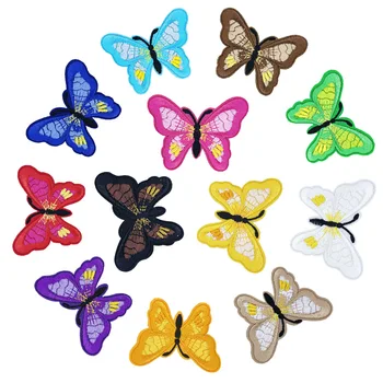 Красивая бабочка DIY Ткань Значки Вышивка Утюг на патче Вышитая аппликация Шитье одежды Наклейки Аксессуары для одежды