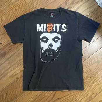 Misfits Sf Giants Бейсбольная футболка Размер Средняя рок-группа Черная Концертный тур