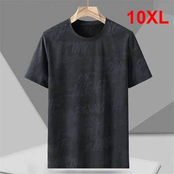 2023 Новая летняя футболка Мужские футболки с коротким рукавом Плюс размер 10XL Топы Футболки Мода Повседневная футболка Мужской Большой размер 10XL