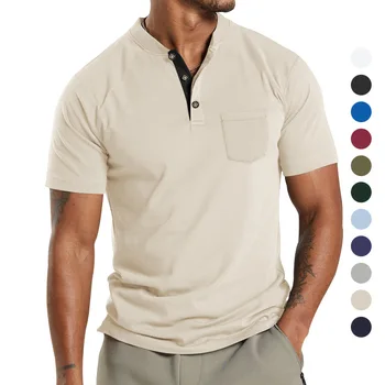 лето 2023 Новые мужские рубашки с коротким рукавом и рукавом на пуговицах Футболка-поло для мужчин